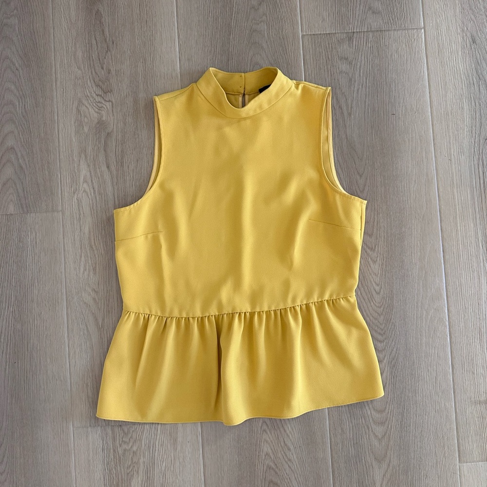 J.Crew Mock Neck Peplum Sleeveless Top | Marigold | Size S